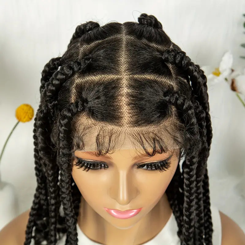 Full Double Lace Front Box Braided Wigs Knotless Cornrow Braids