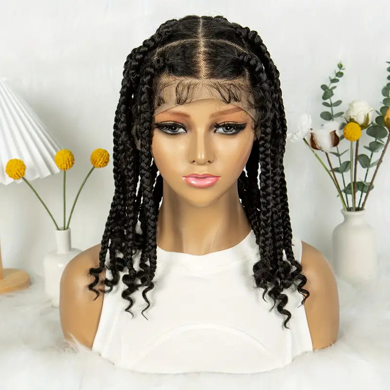 Full Double Lace Front Box Braided Wigs Knotless Cornrow Braids