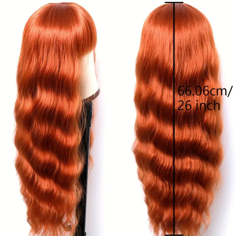 Ginger Orange Long Loose Curly Wave Lace Front Wig