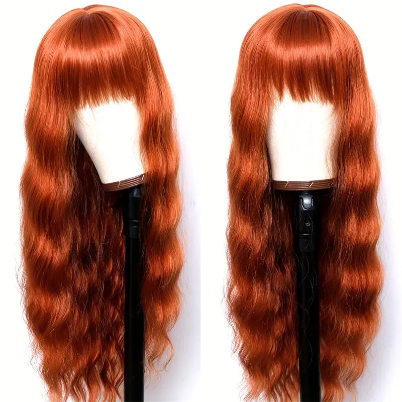 Ginger Orange Long Loose Curly Wave Lace Front Wig