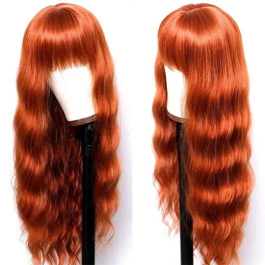 Ginger Orange Long Loose Curly Wave Lace Front Wig