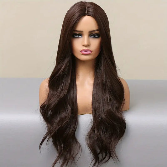 Gueless Synthetic Hair Long Wavy Wig - Ombre Brown/Blonde