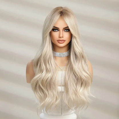 Gueless Synthetic Hair Long Wavy Wig - Ombre Brown/Blonde