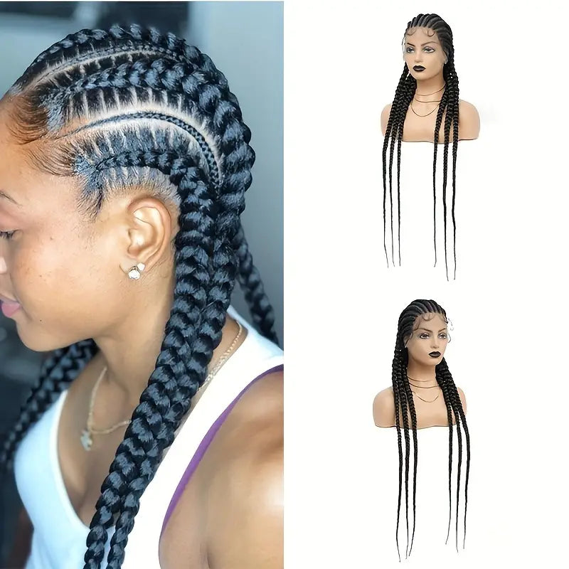 Jumbo Full Lace Front Braids Wig Knotless Cornrow Braided