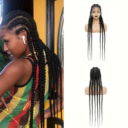 Jumbo Full Lace Front Braids Wig Knotless Cornrow Braided