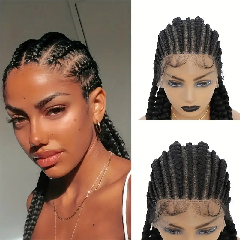 Jumbo Full Lace Front Braids Wig Knotless Cornrow Braided