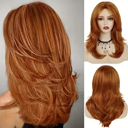 Layered Long Wavy Synthetic Wig - Elegant & Beginner-Friendly