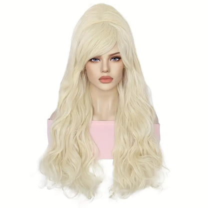 Long Wavy Blonde Big Bouffant Beehive Wig