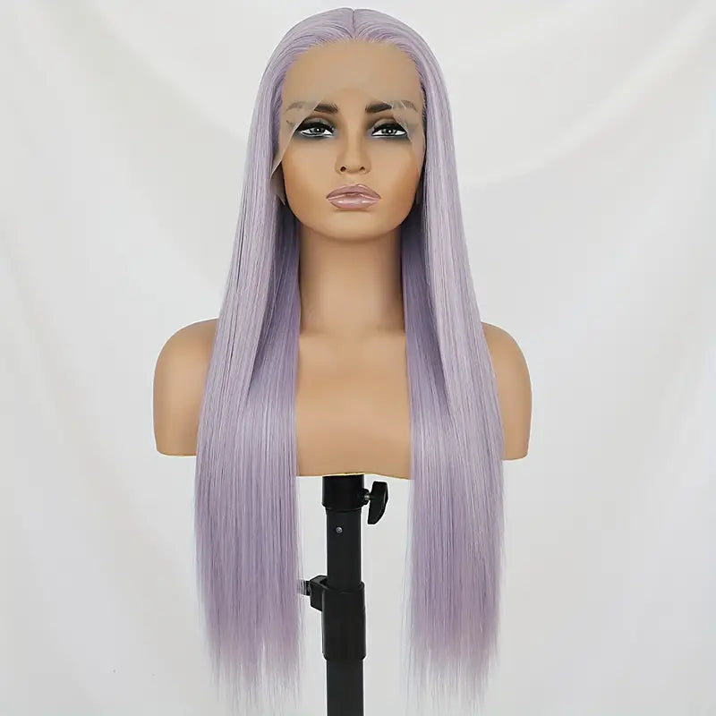 Luxurious Light Purple Synthetic Lace Front Wig