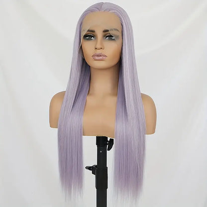 Luxurious Light Purple Synthetic Lace Front Wig