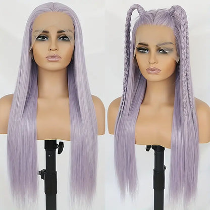 Luxurious Light Purple Synthetic Lace Front Wig