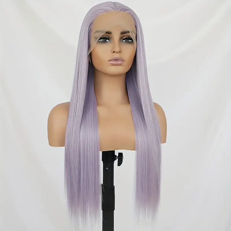 Luxurious Light Purple Synthetic Lace Front Wig