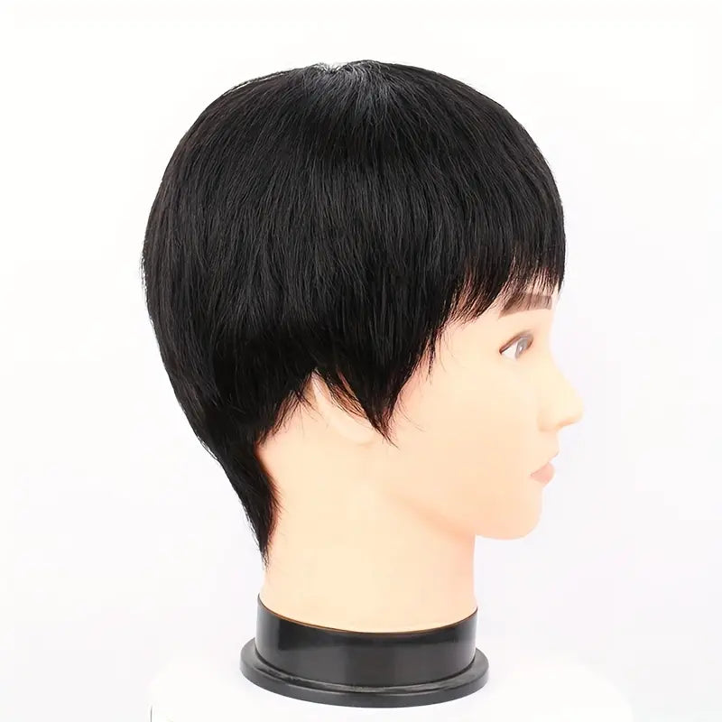 Men's Business Style Short Hair Wig - Synthetic Hair