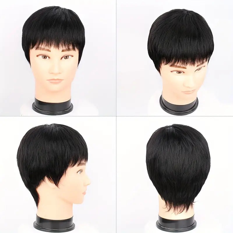 Men's Business Style Short Hair Wig - Synthetic Hair