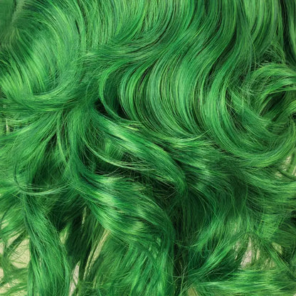 Men's Green Wavy Wig - Heat Resistant Curly Body Wave Costume Wig for Daily Wear, Carnival, Party, Halloween, Cosplay