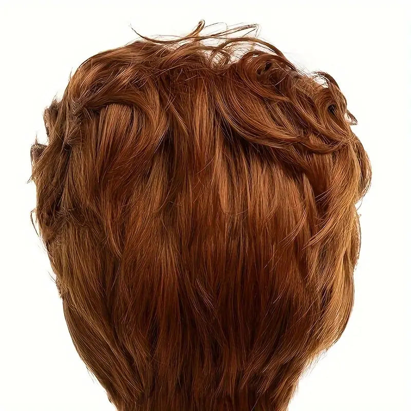 Men's Short Orange Synthetic Wig - Perfect for Halloween and Cosplay