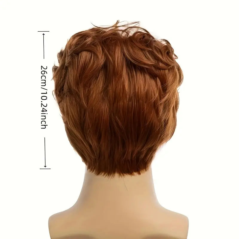 Men's Short Orange Synthetic Wig - Perfect for Halloween and Cosplay