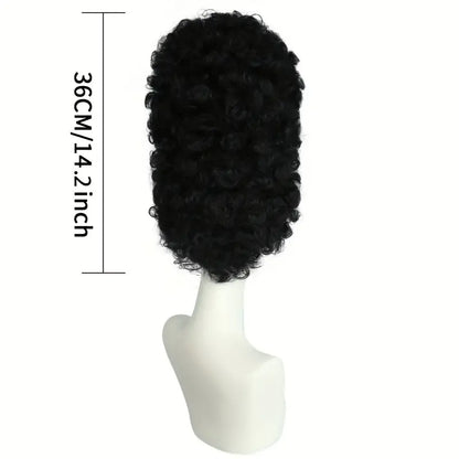 Retro Black Beehive Wig for Women – 70s & 80s Style Curly Bouffant with Powdered Look