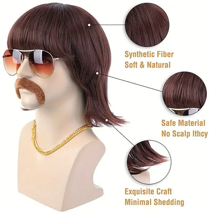 Sassy Theme 12-Inch Synthetic Straight Wig with Capless Rose Net Cap