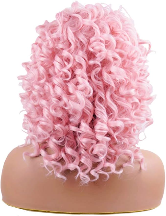 Short Hair Afro Curly Wig with Bangs - 14 Inch