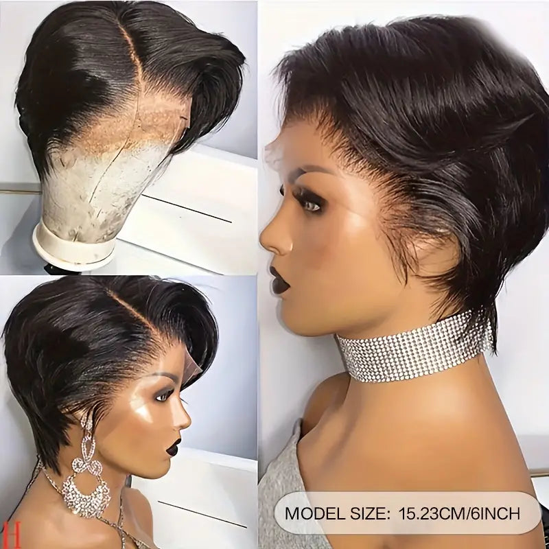 Short Pixie Cut Bob Synthetic Wig 13×4×1 Lace Front