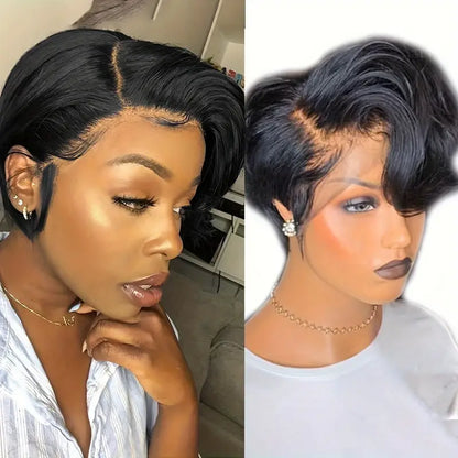 Short Pixie Cut Bob Synthetic Wig 13×4×1 Lace Front