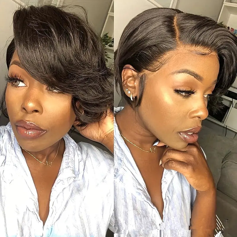 Short Pixie Cut Bob Synthetic Wig 13×4×1 Lace Front