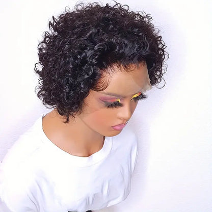 Short Pixie Cut Curly Styled Bob Wig