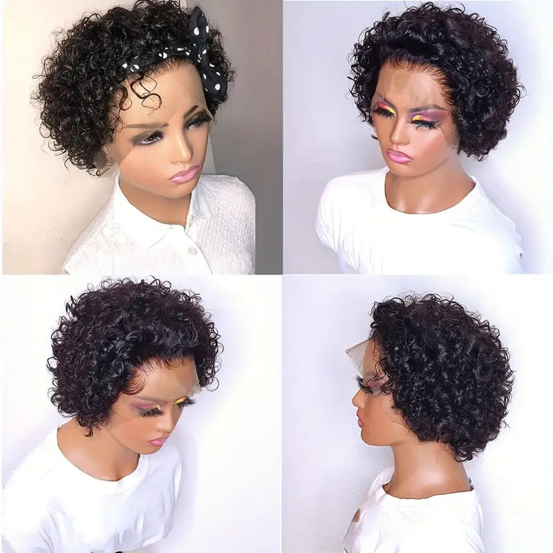 Short Pixie Cut Curly Styled Bob Wig