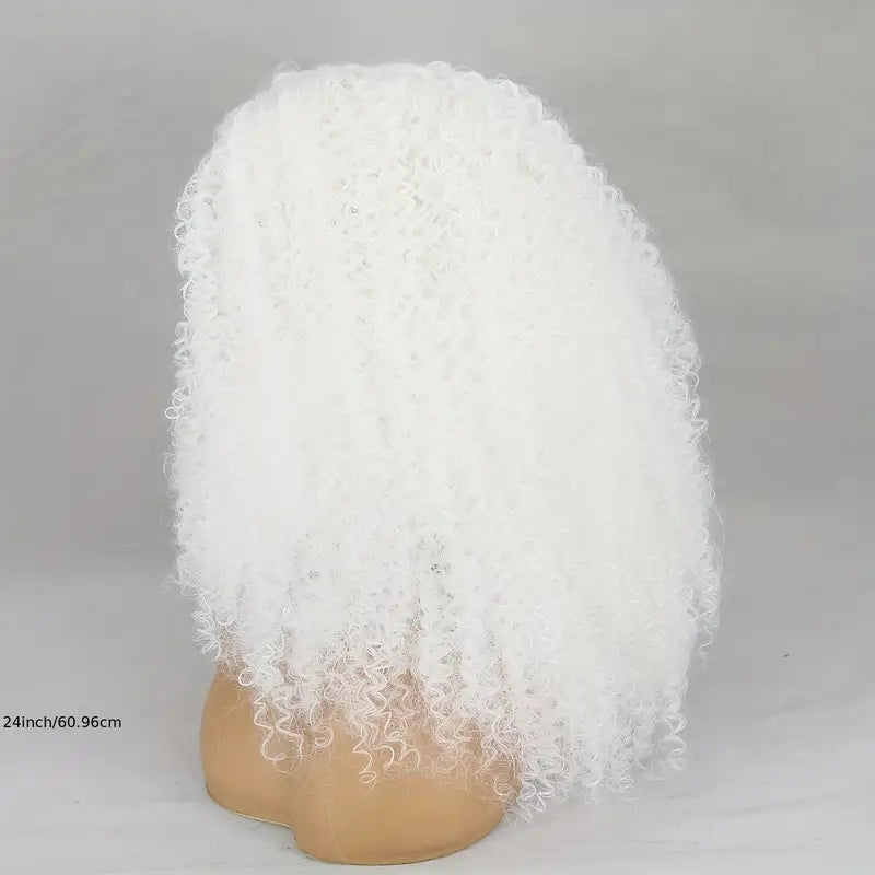 Snow White Afro Kinky Curly Synthetic Lace Front Wig