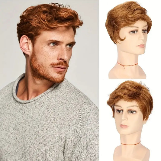 Sports Style Short Curly Wave Wig for Men