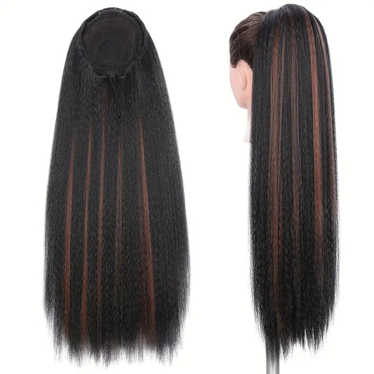 Straight Ponytail Extension - Synthetic Drawstring (16 Inches)