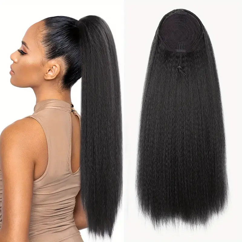 Straight Ponytail Extension - Synthetic Drawstring (16 Inches)