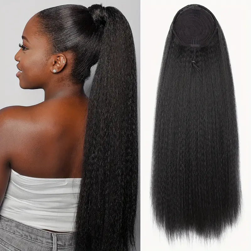 Straight Ponytail Extension - Synthetic Drawstring (16 Inches)