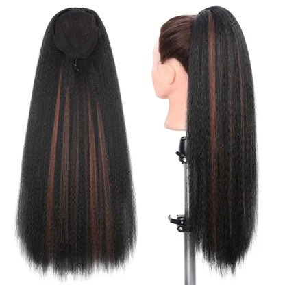 Straight Ponytail Extension - Synthetic Drawstring (16 Inches)