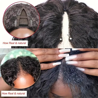 16 Inch Afro V Part Synthetic Wig