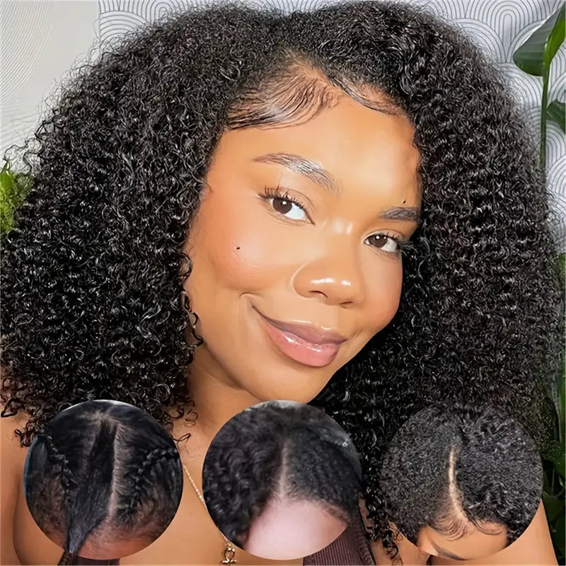 16 Inch Afro V Part Synthetic Wig