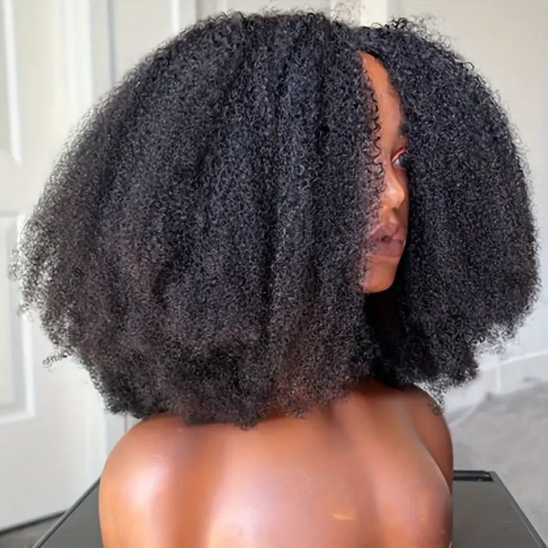 16 Inch Afro V Part Synthetic Wig