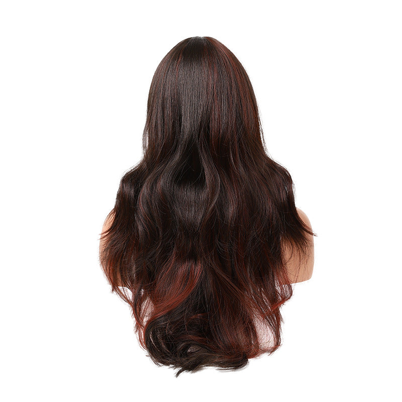 Summer 2024 Women's Long Wavy Wig with Middle Part - Chocolate Brown