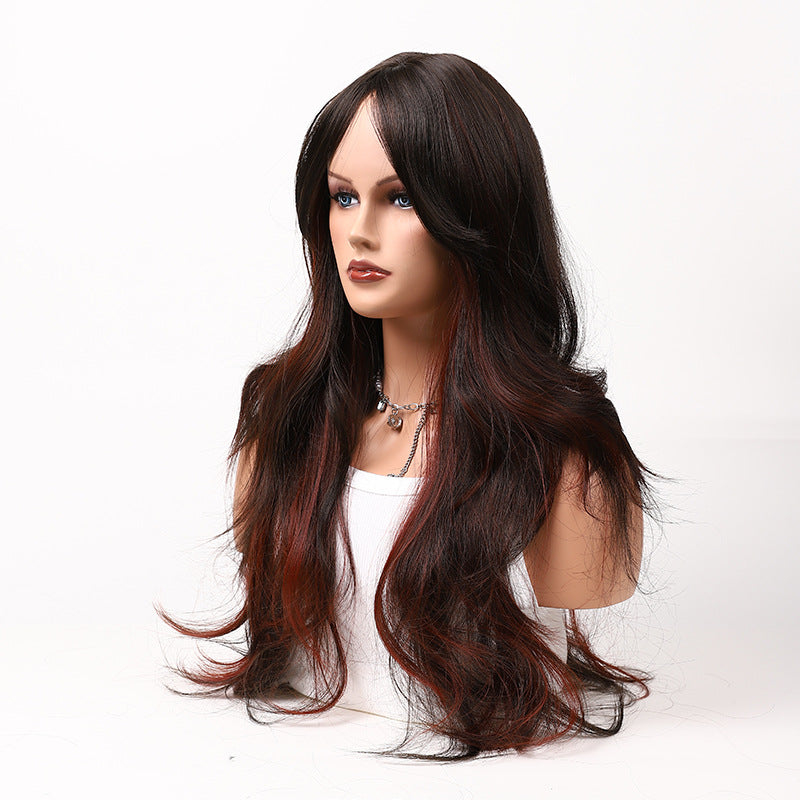 Summer 2024 Women's Long Wavy Wig with Middle Part - Chocolate Brown