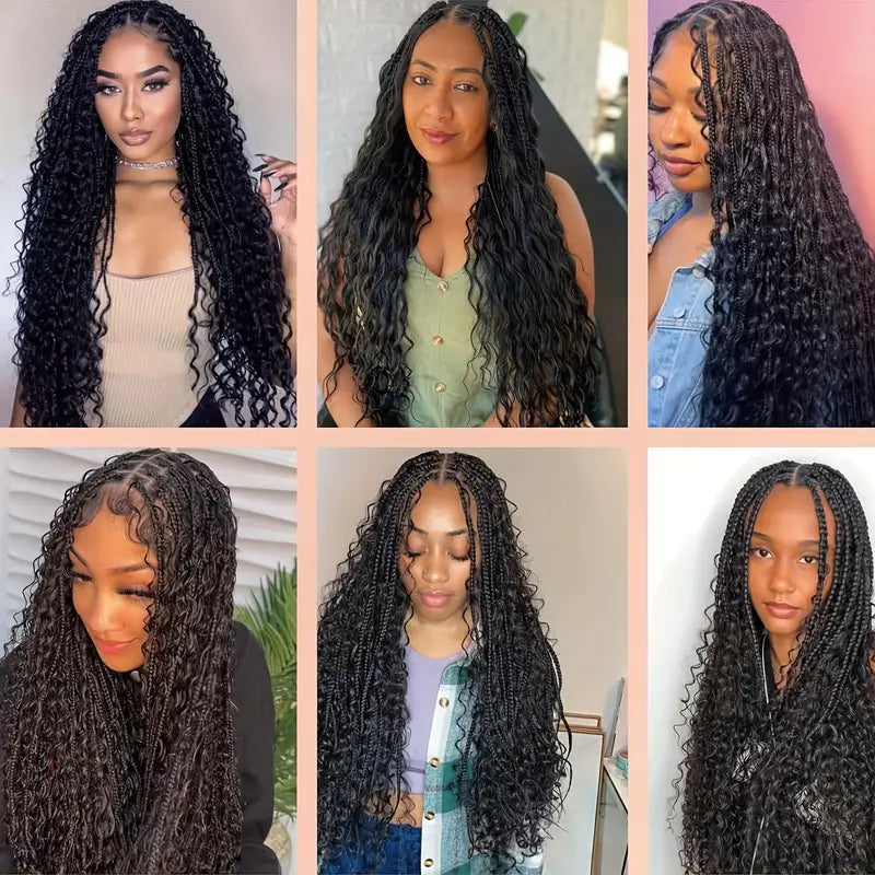 Synthetic Long Braided Hair Wigs - Boho Box Braid Style