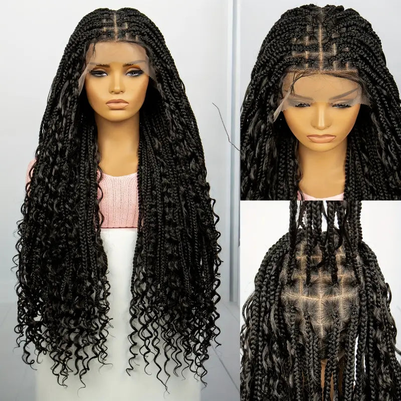 Synthetic Long Braided Hair Wigs - Boho Box Braid Style