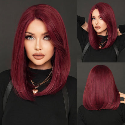 T Part Front Lace Wig - Deep Red