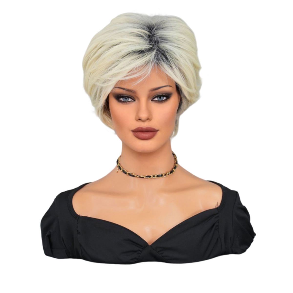 Trendy Summer Pixie Wig for Women - Platinum Gray Gradient Short Hair