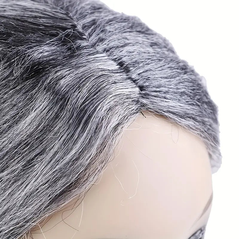 Unisex Grandma Wig - Heat Resistant, Natural-Looking Synthetic Hair