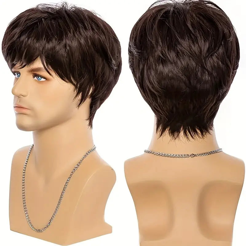 Unisex Short Curly Wave Wig