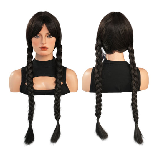 Wednesday Adams Cosplay Black Braided Wig