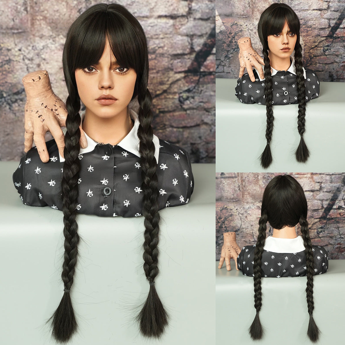 Wednesday Adams Cosplay Black Braided Wig