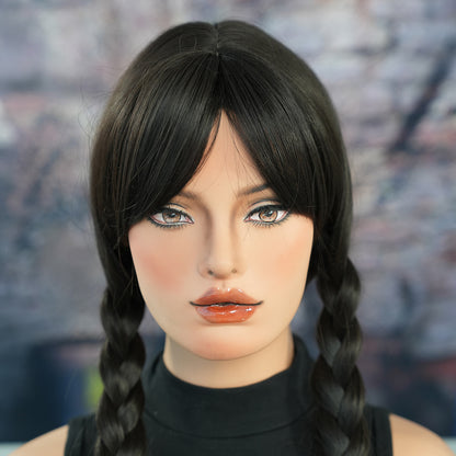 Wednesday Adams Cosplay Black Braided Wig