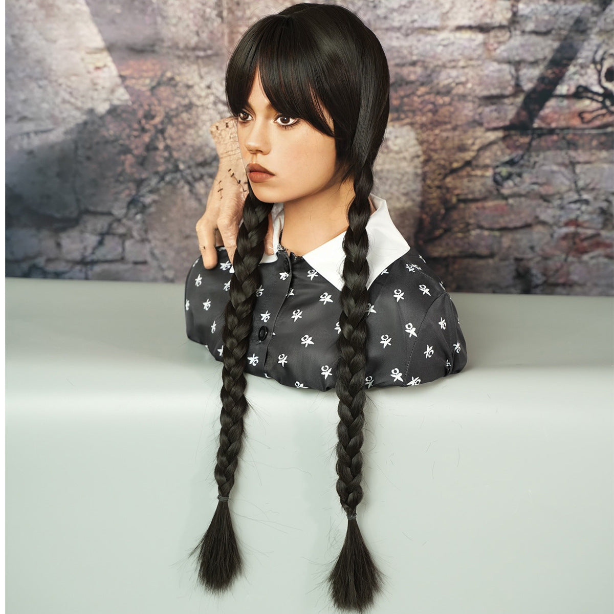 Wednesday Adams Cosplay Black Braided Wig